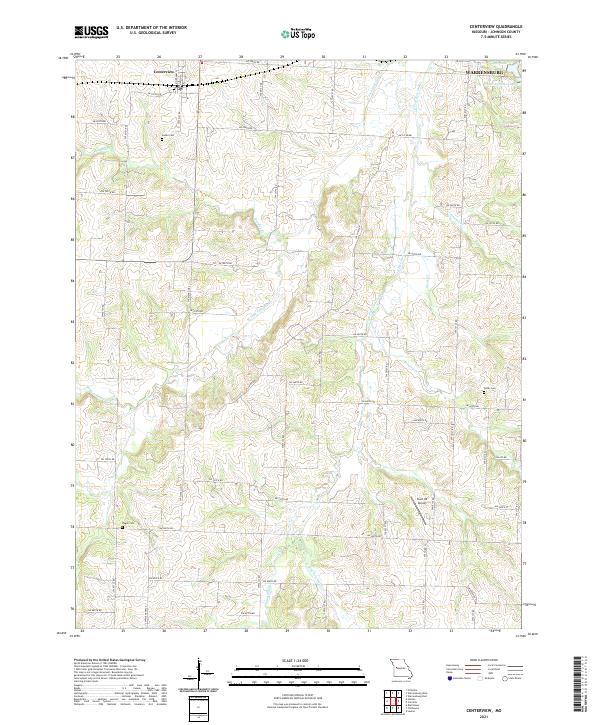 Centerview, MO — USGS 7.5-minute topo (2021)