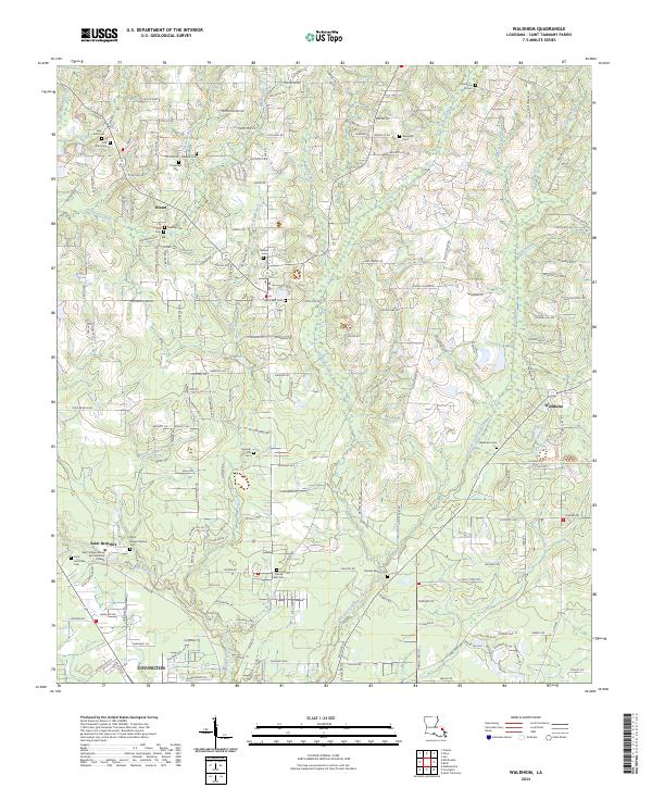 Waldheim, LA — USGS 7.5-minute topo (2024)