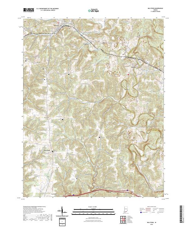 Milltown, IN — USGS 7.5-minute topo (2022)