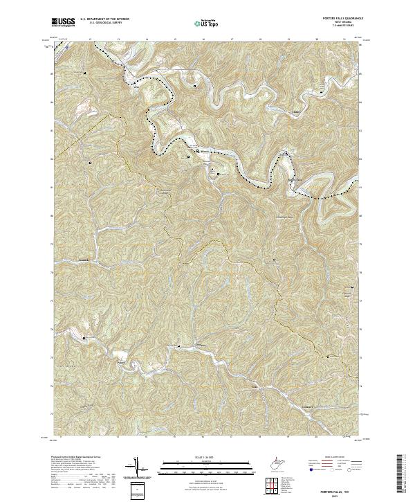 Porters Falls, WV — USGS 7.5-minute topo (2023)
