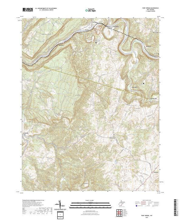 Fort Spring, WV — USGS 7.5-minute topo (2023)