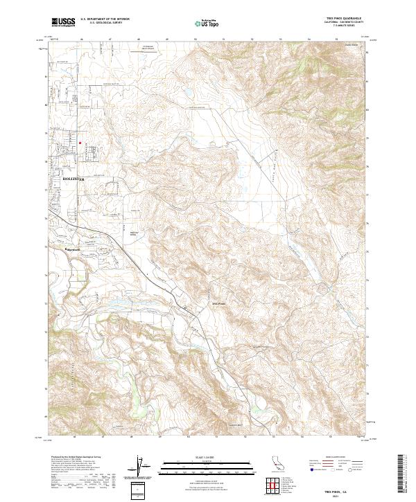 Tres Pinos, CA — USGS 7.5-minute topo (2021)
