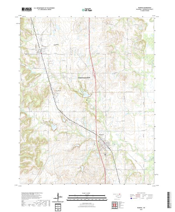 Ramona, OK — USGS 7.5-minute topo (2022)