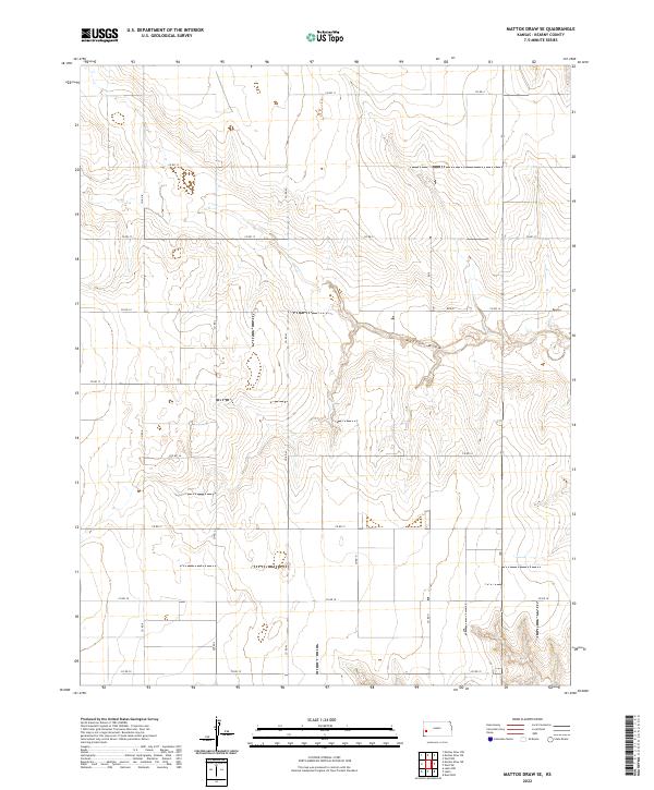 Mattox Draw SE, KS — USGS 7.5-minute topo (2022)
