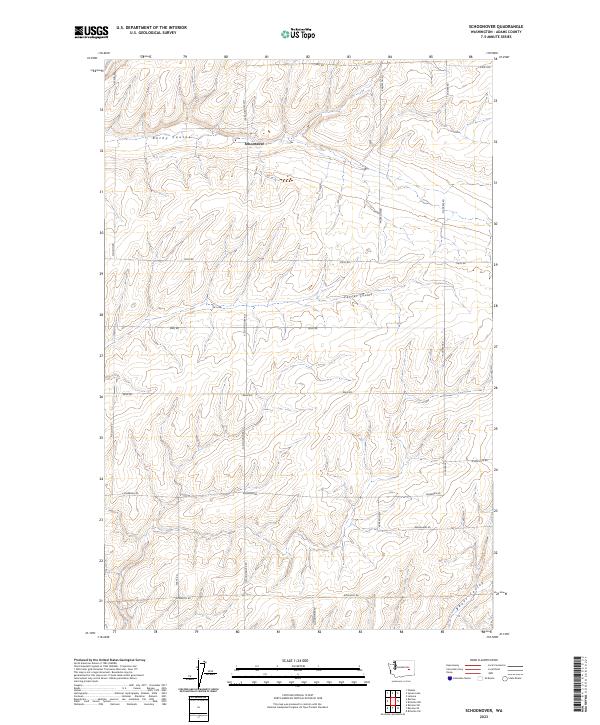 Schoonover, WA — USGS 7.5-minute topo (2023)