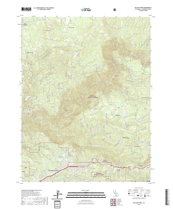 Pollock Pines, CA — USGS 7.5-minute topo (2022)