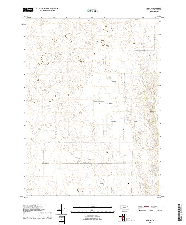 Brady NE, NE — USGS 7.5-minute topo (2021)