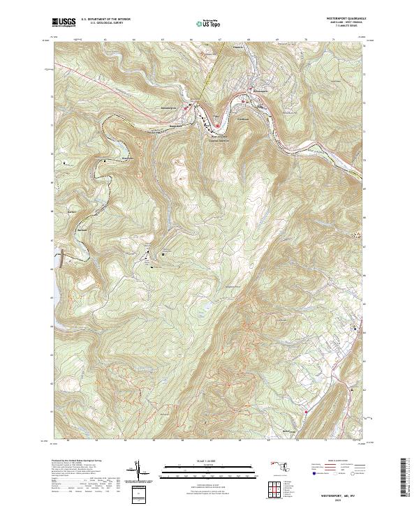 Westernport, MD-WV — USGS 7.5-minute topo (2023)