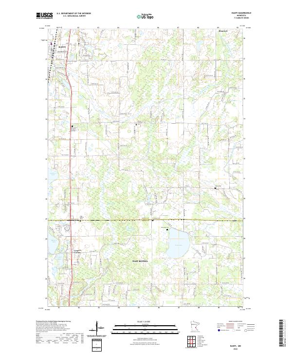 Isanti, MN — USGS 7.5-minute topo (2022)