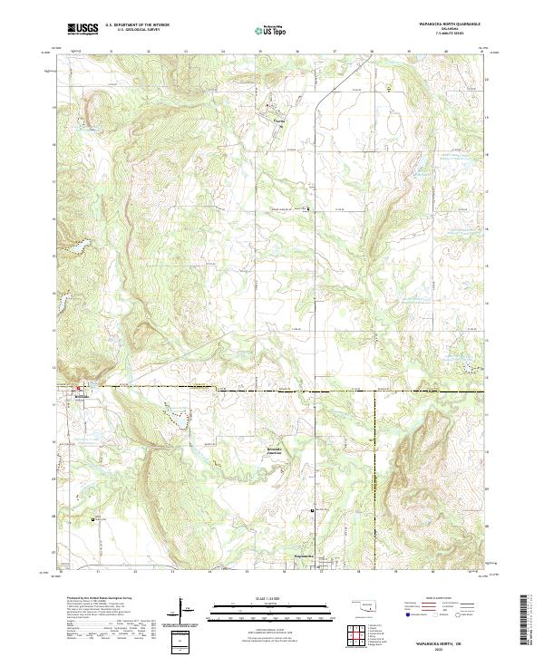 Wapanucka North, OK — USGS 7.5-minute topo (2022)