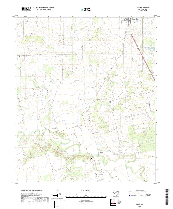 Truby, TX — USGS 7.5-minute topo (2022)