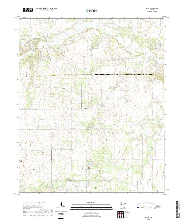 Afton, TX — USGS 7.5-minute topo (2022)