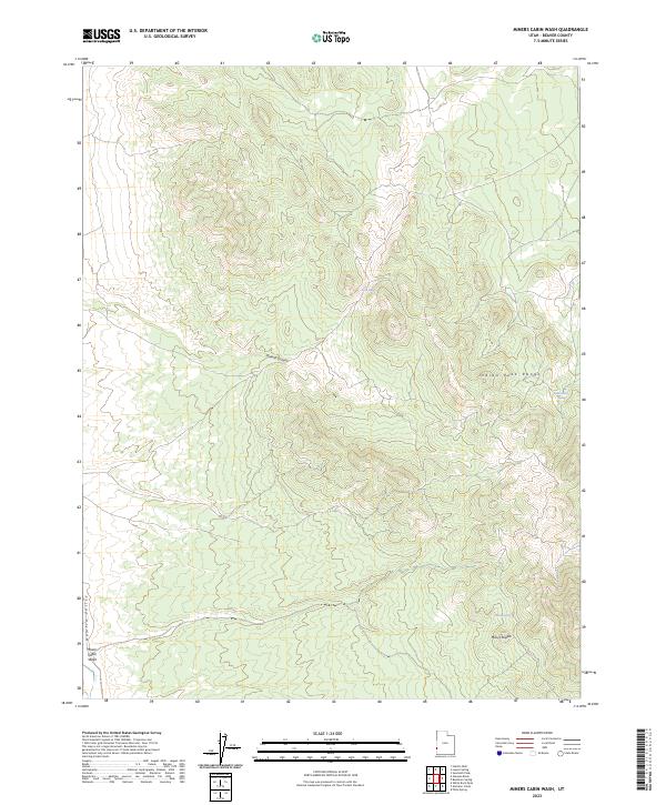 Miners Cabin Wash, UT — USGS 7.5-minute topo (2023)