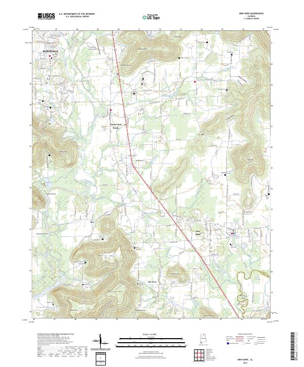 New Hope, AL — USGS 7.5-minute topo (2024)