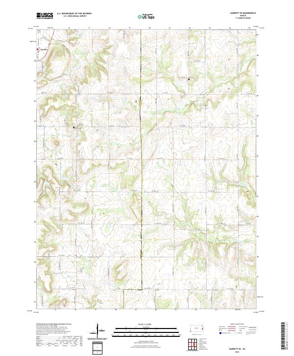 Garnett SE, KS — USGS 7.5-minute topo (2022)