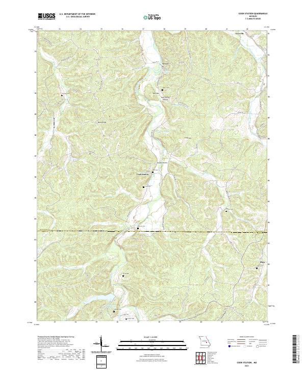 Cook Station, MO — USGS 7.5-minute topo (2021)