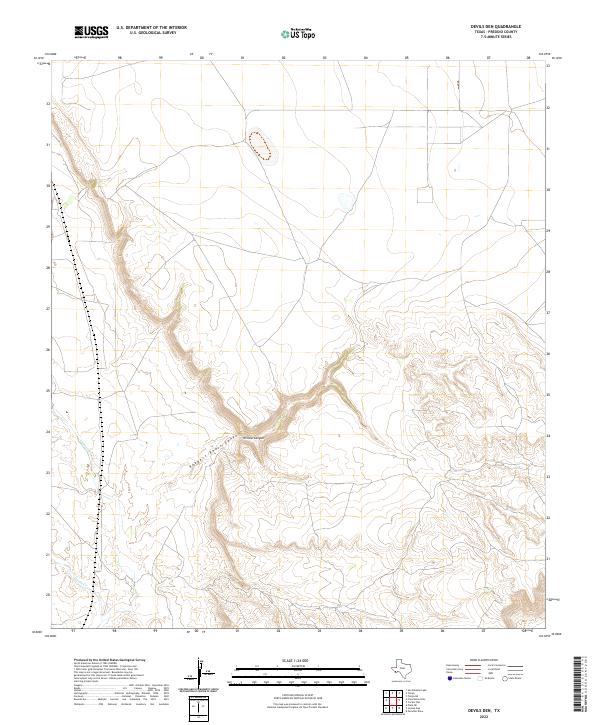 Devils Den, TX — USGS 7.5-minute topo (2022)