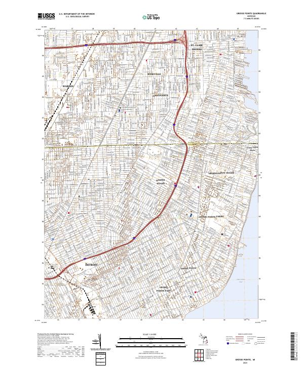 Grosse Pointe, MI — USGS 7.5-minute topo (2023)