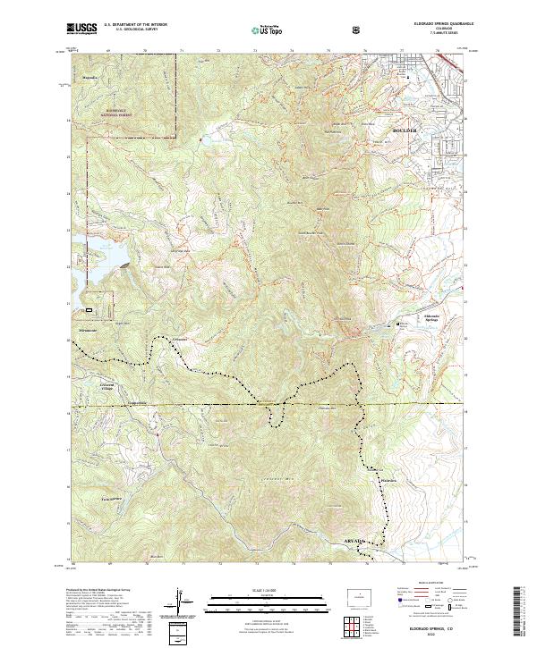 Eldorado Springs, CO — USGS 7.5-minute topo (2022)