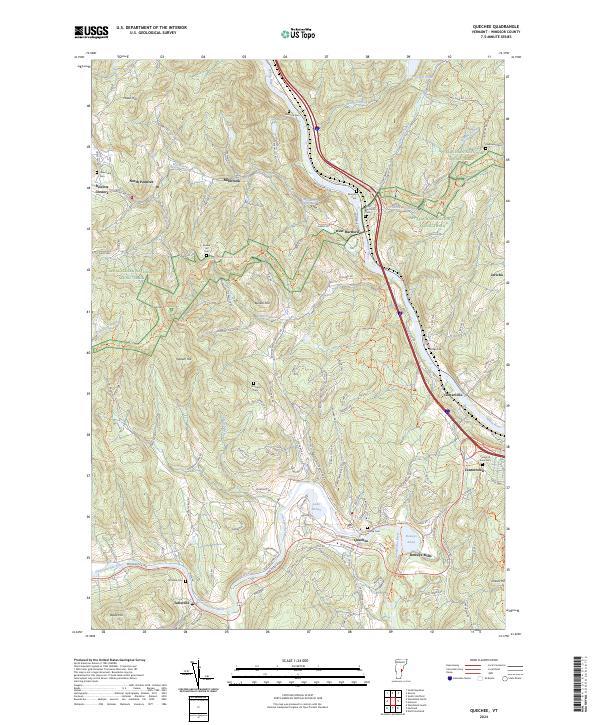 Quechee, VT — USGS 7.5-minute topo (2024)