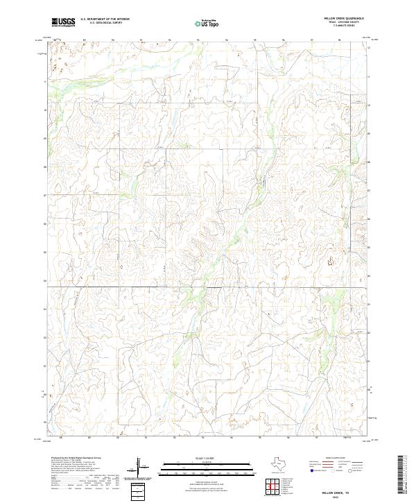 Willow Creek, TX — USGS 7.5-minute topo (2022)