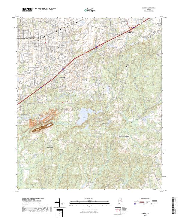 Auburn, AL — USGS 7.5-minute topo (2024)
