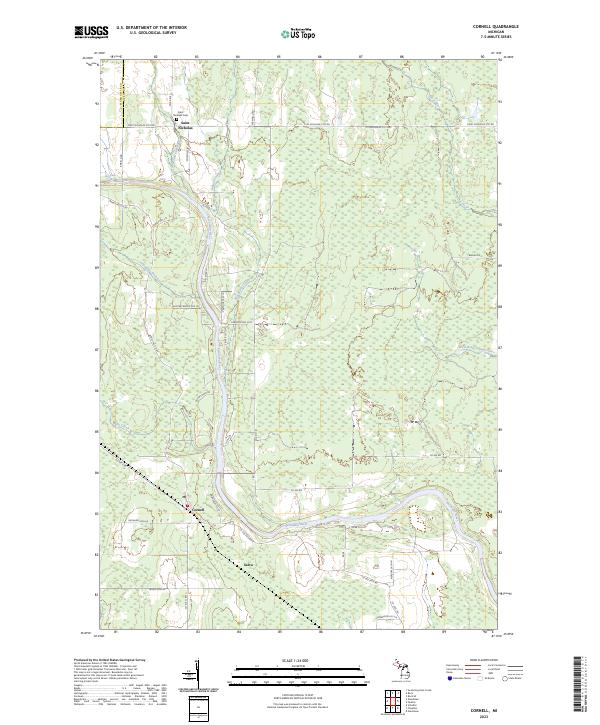 Cornell, MI — USGS 7.5-minute topo (2023)
