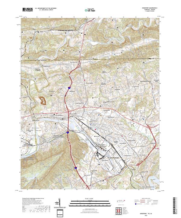 Kingsport, TN-VA — USGS 7.5-minute topo (2022)