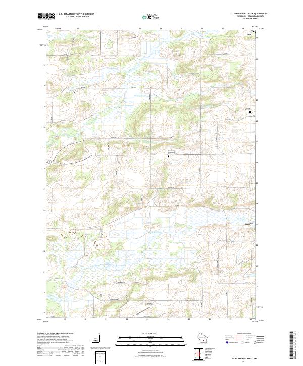 Sand Spring Creek, WI — USGS 7.5-minute topo (2022)
