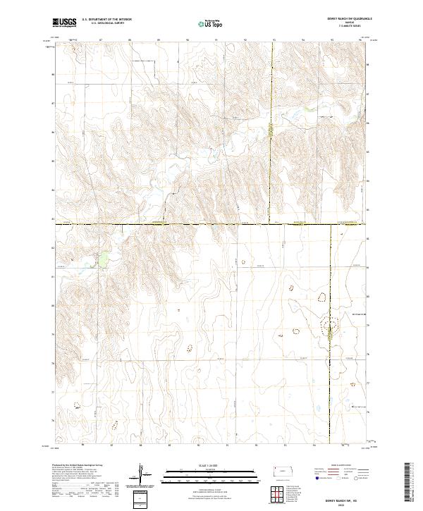 Dewey Ranch SW, KS — USGS 7.5-minute topo (2022)
