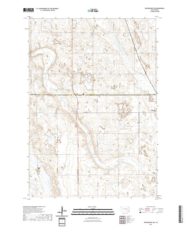 Woonsocket NW, SD — USGS 7.5-minute topo (2021)