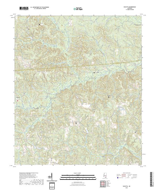 Eucutta, MS — USGS 7.5-minute topo (2024)