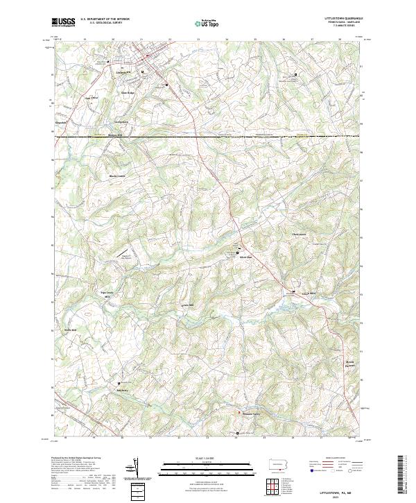 Littlestown, PA-MD — USGS 7.5-minute topo (2023)