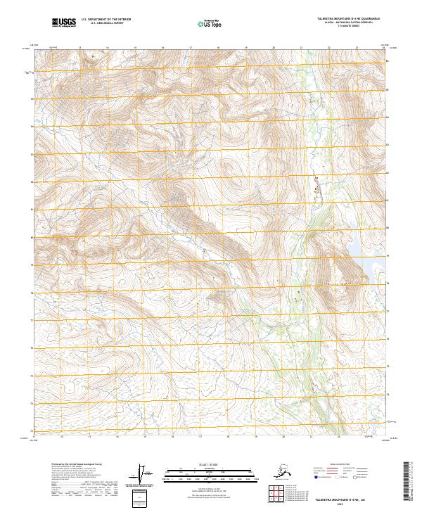 Talkeetna Mountains D-4 NE, AK — USGS 7.5-minute topo (2023)