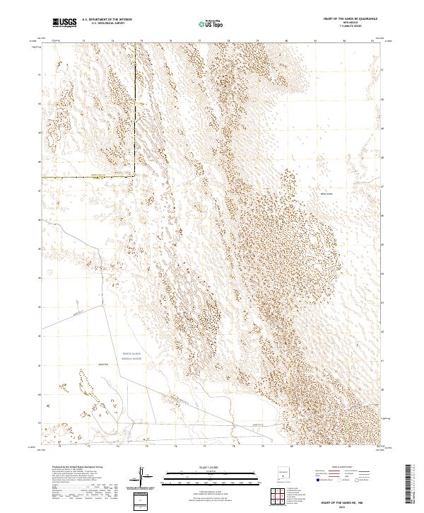 Heart of the Sands NE, NM — USGS 7.5-minute topo (2023)