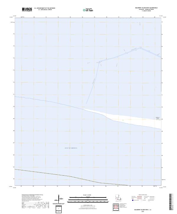 Mulberry Island West, LA — USGS 7.5-minute topo (2025)