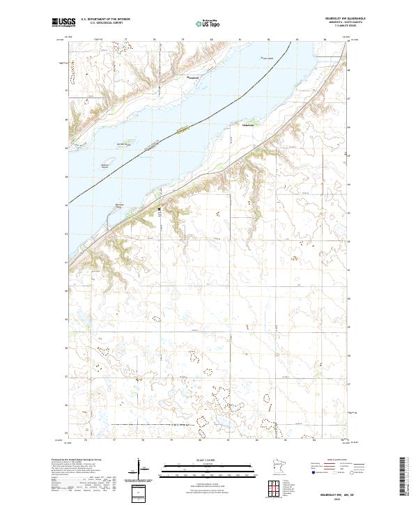 Beardsley NW, MN-SD — USGS 7.5-minute topo (2022)