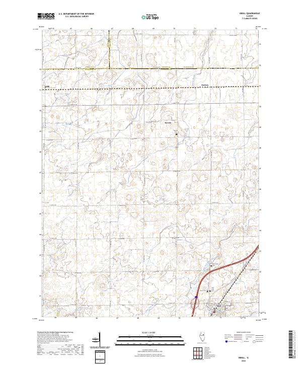 Odell, IL — USGS 7.5-minute topo (2024)