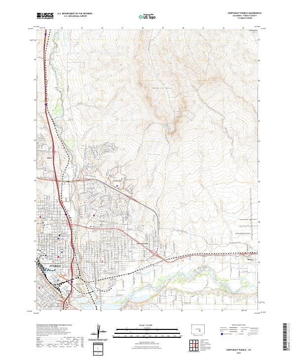 Northeast Pueblo, CO — USGS 7.5-minute topo (2022)