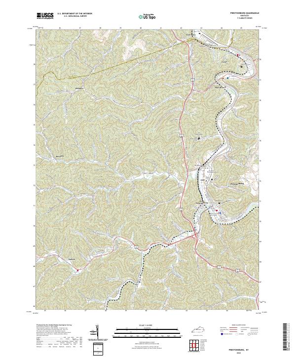 Prestonsburg, KY — USGS 7.5-minute topo (2022)
