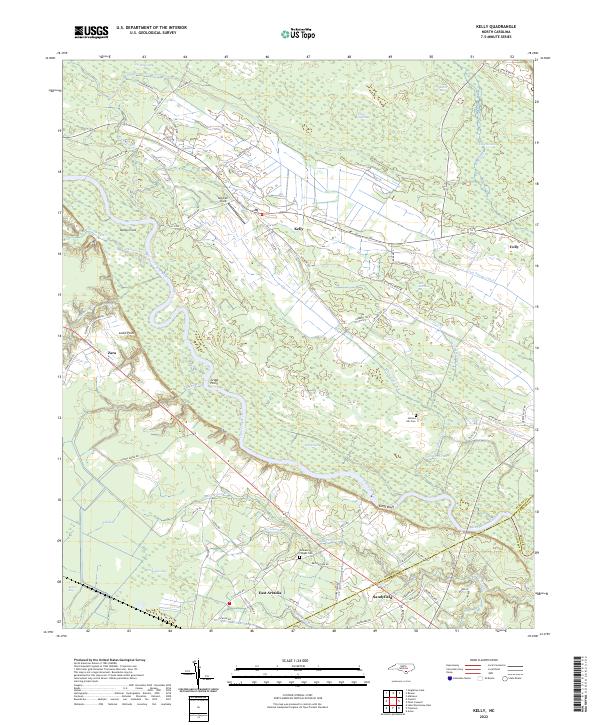 Kelly, NC — USGS 7.5-minute topo (2022)
