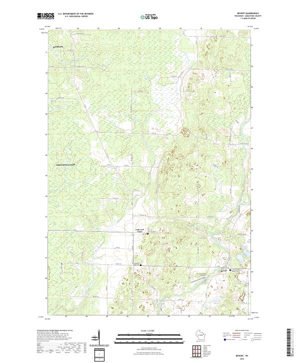 Bevent, WI — USGS 7.5-minute topo (2022)