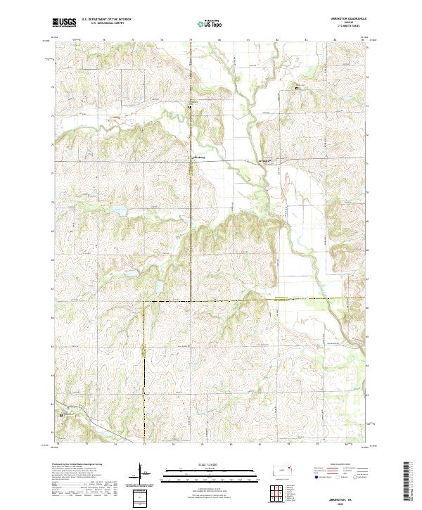 Arrington, KS — USGS 7.5-minute topo (2022)