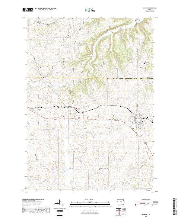 Monona, IA — USGS 7.5-minute topo (2022)