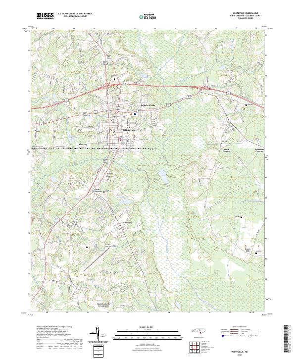 Whiteville, NC — USGS 7.5-minute topo (2022)