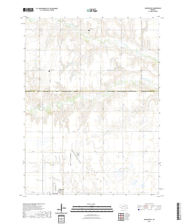 Harvard NE, NE — USGS 7.5-minute topo (2021)
