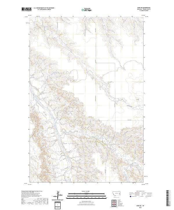 Zero NE, MT — USGS 7.5-minute topo (2024)