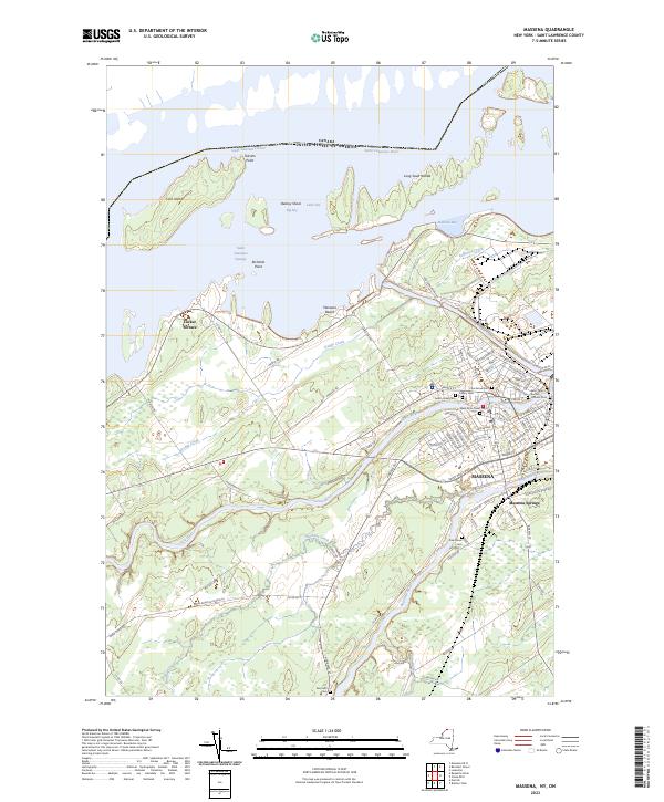 Massena, NY-ON — USGS 7.5-minute topo (2023)