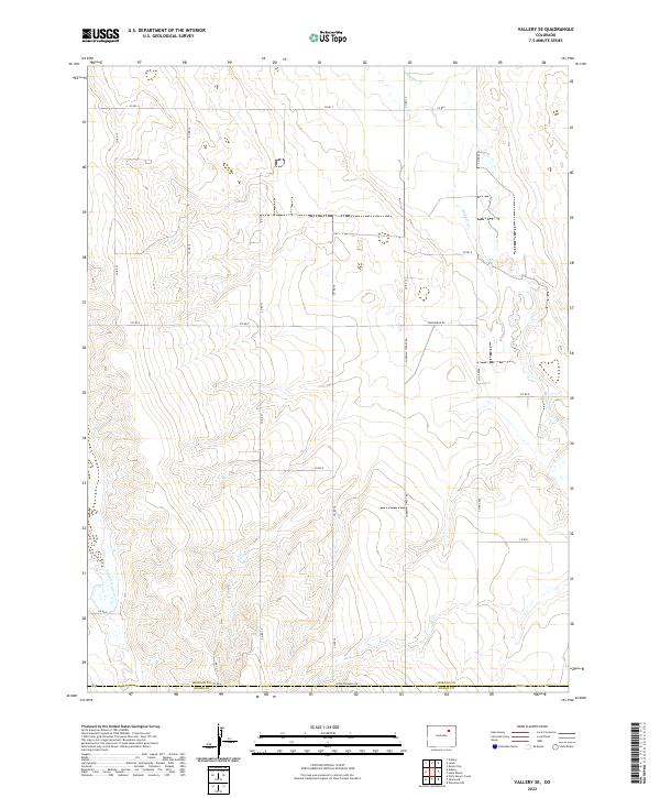 Vallery SE, CO — USGS 7.5-minute topo (2022)
