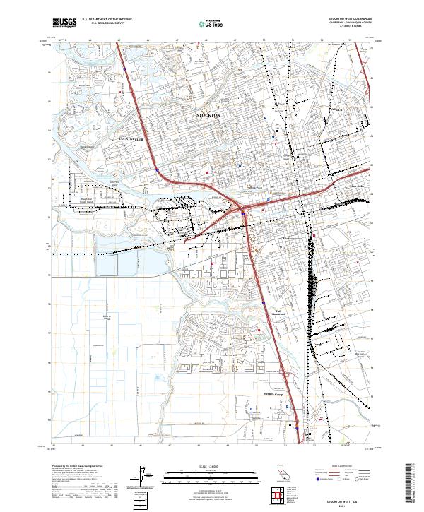 Stockton West, CA — USGS 7.5-minute topo (2021)
